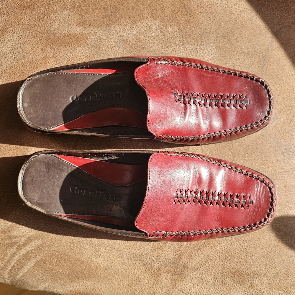 Cole Haan Women's Country Red Leather Slip-On Mules - Picture 4 of 9